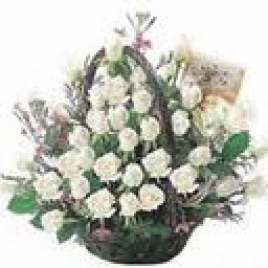 Seasonal White Flowers Basket
